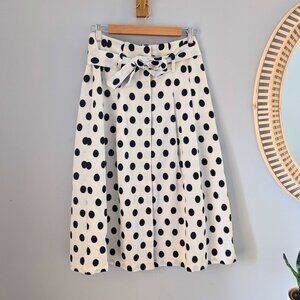 SEZANE Amanda Skirt, white polka dot, size FR 36/US 4, NWT